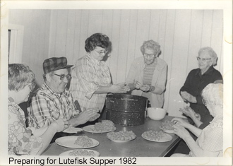Preparing for Lutafisk 1982